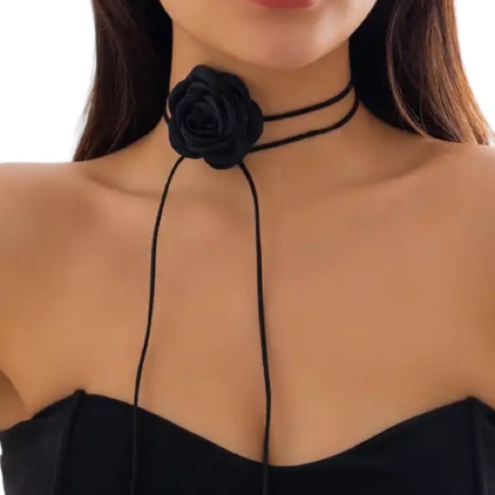 New rose floral necklace choker